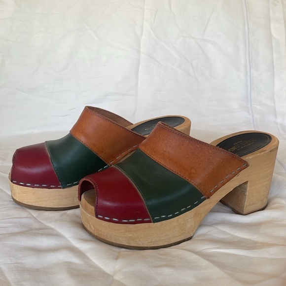 SWEDISH HASBEENS PLATFORM CLOGS SZ 37 - Picture 7 of 9